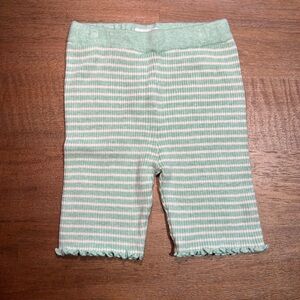 Zara Kids' Green and White Striped Pants